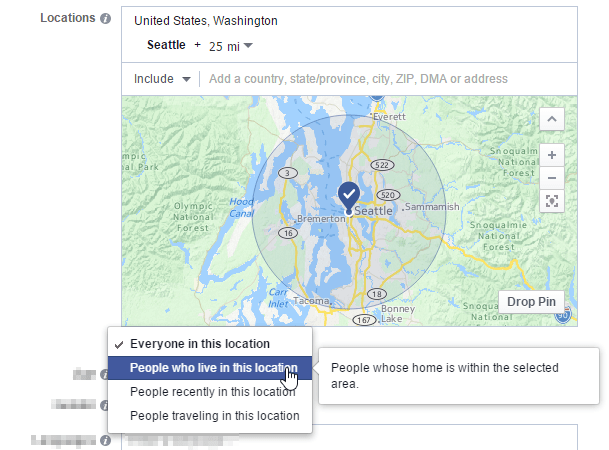 Hyperlocal marketing Facebook Ads target people by where they live