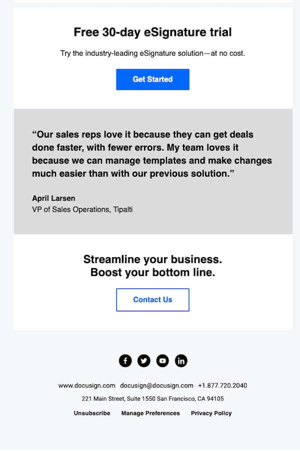B2b Email Marketing Docusign Example 2