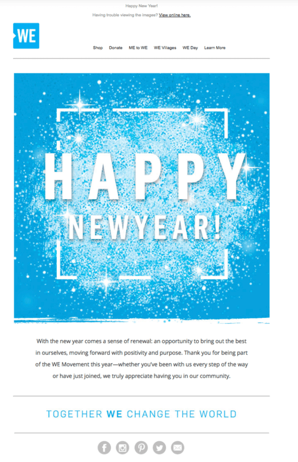 End Of Year Customer Appreciation Email Nonprofit Example