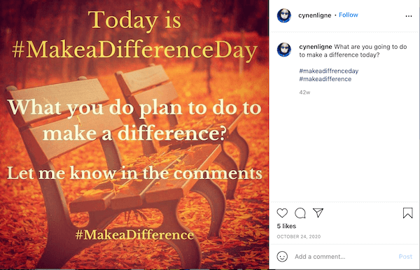Fall Hashtags September Make A Difference Day