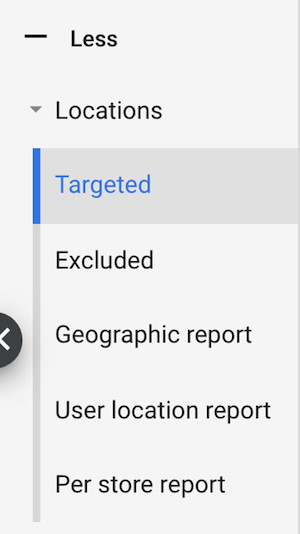 google ads for local business targeting option