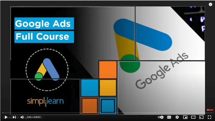 simplilearn google ads training course