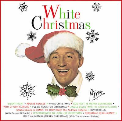 guide to cliche free holiday copywriting: bing crosby white christmas album cover