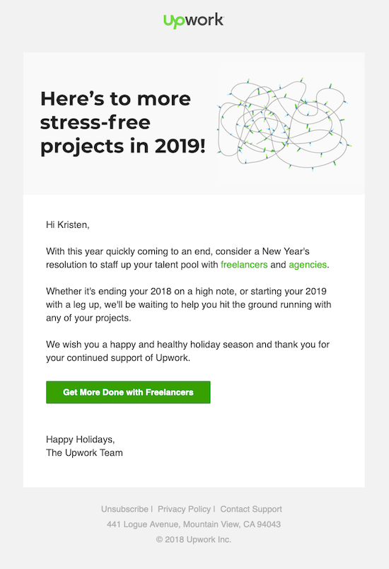 Holiday Customer Appreciation Email Example Upwork