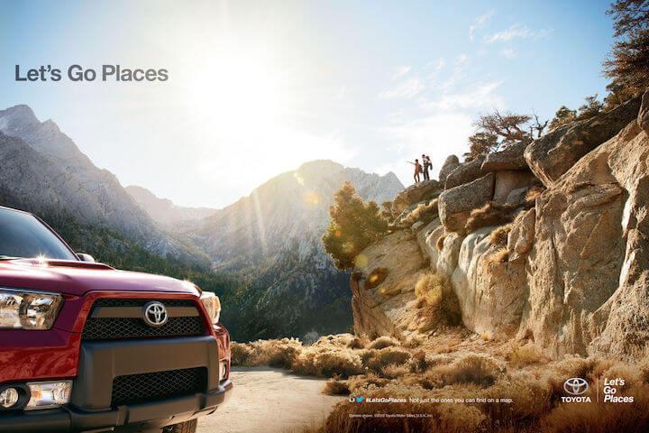 marketing and advertising slogan examples: toyota let's go places