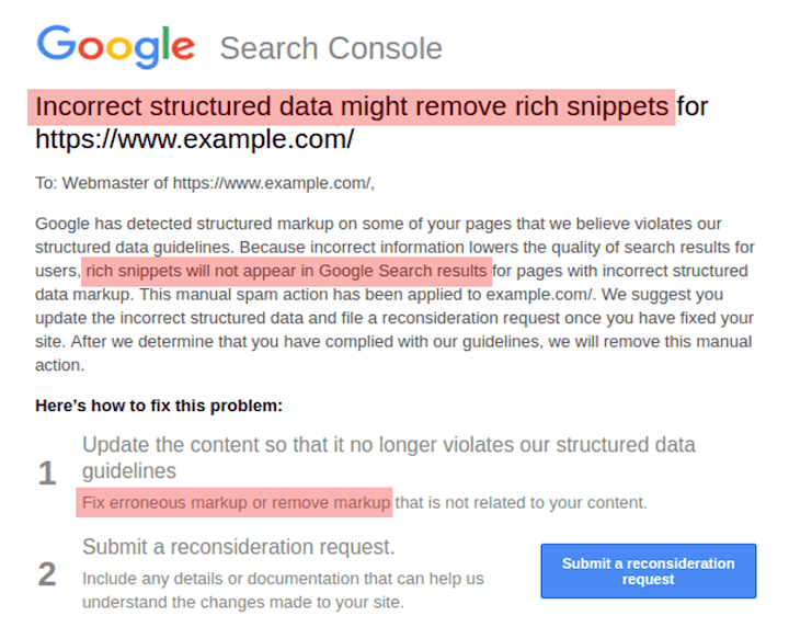 the schema markup abuse google penalty