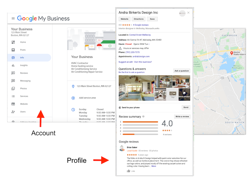 what is google my business account vs profile